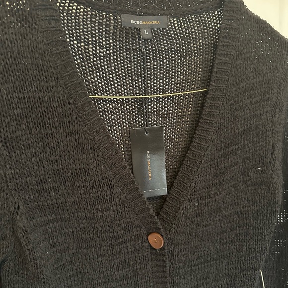 BCBGMaxAzaria Black Knit Cardigan sz L - Picture 2 of 9